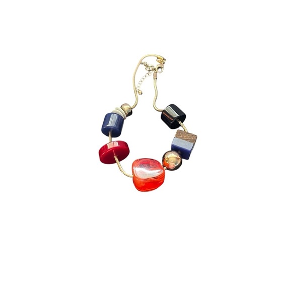 Chico's Jewelry - Chico's Multicolored Gold Tone Chunky Colorful Floating Necklace 18-20”